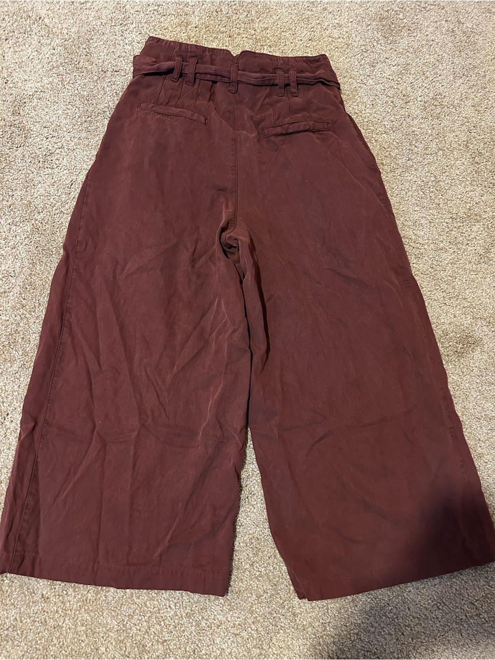 Free People Burgundy Wide Leg Pleated Pants - Picture 4 of 4
